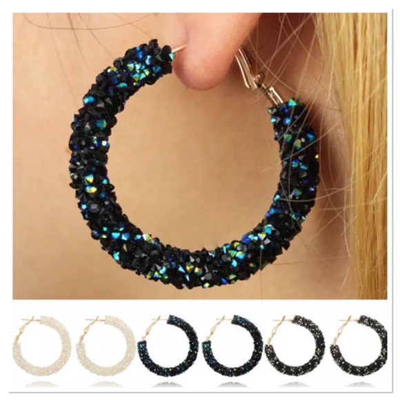 Crystal Hoop Earrings - Picture 2 of 2